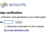 Screenshot of the new 'two-step verification' Google Apps feature