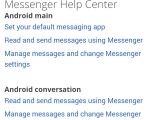 Messenger app Help section