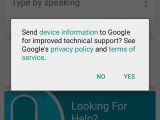 Send device info to Google