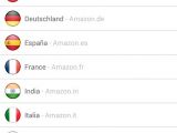 Language options in Amazon Shopping