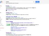 The regular search results page for Google
