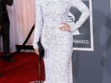 Carrie Underwood on the red carpet at the 2012 Grammy Awards