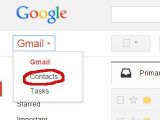 Gmail contacts menu