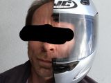 Half a motorcycle helmet