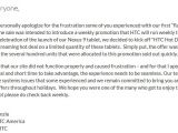 Letter of apology from HTC