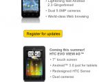 HTC Evo View 4G on Sprint's website