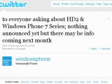 Announcement on HTC HD2 and Windows Phone 7 Series might come next month