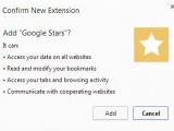 The prompt for installing Google Stars