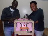 The inventors with the MakerBot 3D printer
