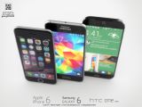 HTC One M9 vs Samsung Galaxy S6 vs iPhone 6 display view