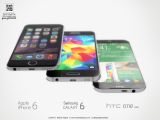 HTC One M9 vs Samsung Galaxy S6 vs iPhone 6 display on