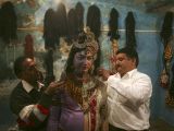 People are dressing up as Shiva and his wife, Parvati