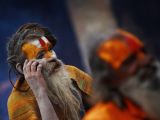 Devotees also paints their faces with different symbols