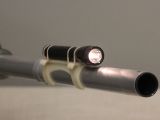 Flashlight affixed with rubber bands