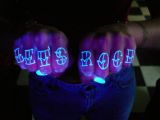 Glow-in-the-dark tatoo made visible under black light
