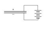 Schematic representation of capacitor and battery connect in parallel