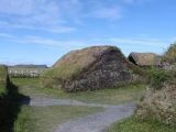 Reconstruction of viking houses in L'Anse Aux Meadows