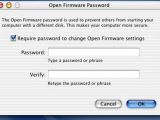 The Open Firmware Password dialog