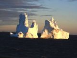 Icebergs of impressive sizes continuously break off the Arctic and Antarctic Ice Shelves