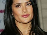 Actress Salma Hayek can also work the straight do, with a slightly off-center part