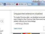 What you'll see when Chrome automatically disables an extension for you