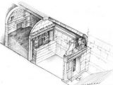 A sketch of the monument's first and second chamber
