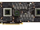 Nvidia's GeForce GTX 690 Dual GPU vide card with two GK104 GPUs flanking a PLX CIe 3.0 bridge chip