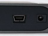 The USB connector and the DC adapter input