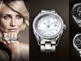 Cameron Diaz posing for TAG Heuer products