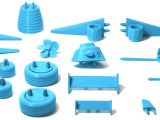 The collection of 3D printable toy parts