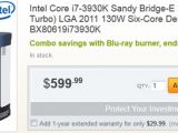 Intel Core i7-3930K listed on Newegg.com