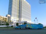 Intel's Banner on Wheels at Qualcomm's UpLink Conference in San Diego