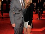 Jennifer Aniston and Gerard Butler on the red carpet at the UK premiere of “The Bounty Hunter”