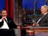 Joaquin Phoenix stops by David Letterman to promote new film "Inherent Vice"