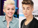 Justin Bieber with blonde hair is like the male version of Miley Cyrus