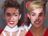 Miley Cyrus and Justin Bieber share the same facial features