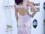 Katy Perry wore a pale violent Bleumarine gown