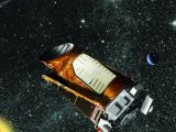 An artist's depiction of Kepler in orbit