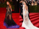 Who rocked the see-through feathery dress better: Beyonce or Kim Kardashian?
