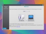 The welcome screen of Kubuntu 15.04