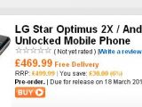 LG Optimus 2X pre-order page