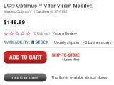 LG Optimus V price tag