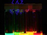Colloidal quantum dots irradiated with a UV light