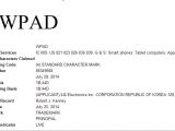 LG WPAD tablet trademark
