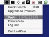 By clicking LastPass’ status bar item you can perform a quick search, open the Vault, access its Preferences menu, log out or quit the application