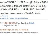 Retail listing showing the Lenovo Yoga 3 11