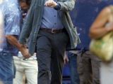 The Leo DiCaprio strut, captured on the set of "Inception"