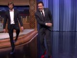 Fallon has clearly been exercising in heels