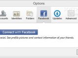 You can connect with Facebook in order to see profile pictures and contact information of your friends.