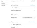 Within the Mailbox Preferences window you can view and manage all connected email accounts